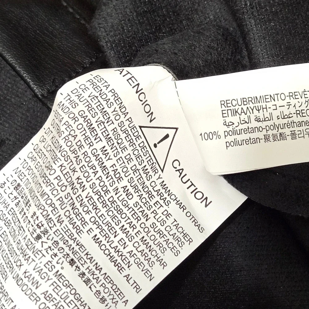 Zara Black Faux Leather Puff Sleeve Button Down Shirt Dress TunicLarge 4369/250 - Picture 11 of 12